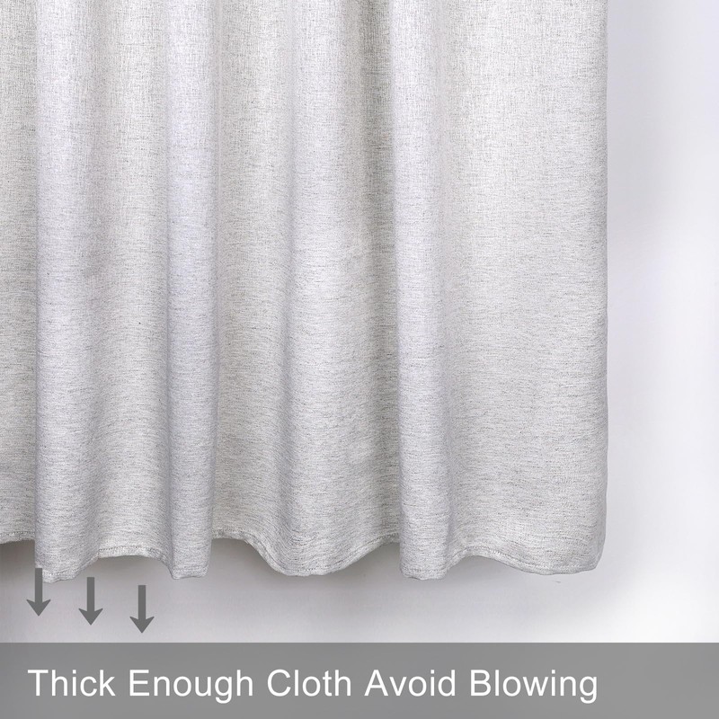 YINFUNG Glitter Shower Curtain Silver Grey Cloth Sparkly Curtains for