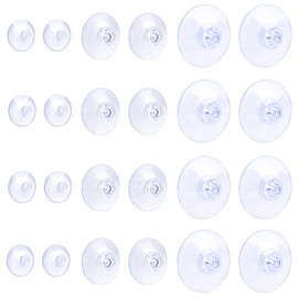 Pawfly 30 Pack Clear Suction Cups Without Hooks in 3 Sizes PVC Plastic Sucker for Home Decoration and Organization
