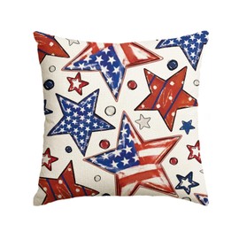 AVOIN colorlife 4th of July Patriotic Stars Stripes Throw Pillow Cover, 18 x 18 Inch Polka Dots Independence Day Memorial Day America Flag Decor Cushion Case for Sofa Couch