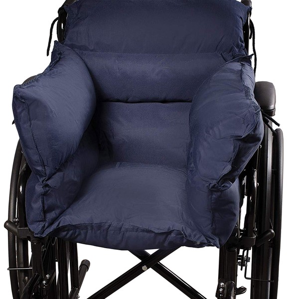 DMI Comfort Wheelchair Cushion & Pad, Wheelchair Seat Cushion, Recliner Cushion & Pillow, Foam, Cushion For Wheelchair Seat, 16 x 22 Inches, Navy