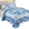 Collections Etc Eden Floral Patchwork Scalloped Edge Quilt
