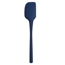 Tovolo Flex-Core All Silicone Spatula, Tapered Silicone Edge for Scraping, Ergonomic Handle, Heat-Resistant Rubber Spatula, BPA-Free & Dishwasher Safe Baking Tool & Kitchen Utensil, Deep Indigo
