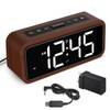 Netzu Loud Alarm Clocks Bedside, Wooden Alarm Clock with 12