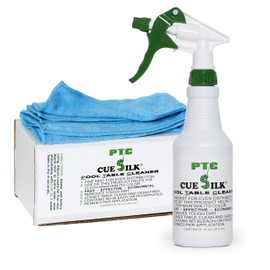 Cue Silk PTC Pool Table Cleaner 16 oz Bottle Bundle with Microfiber Cloth