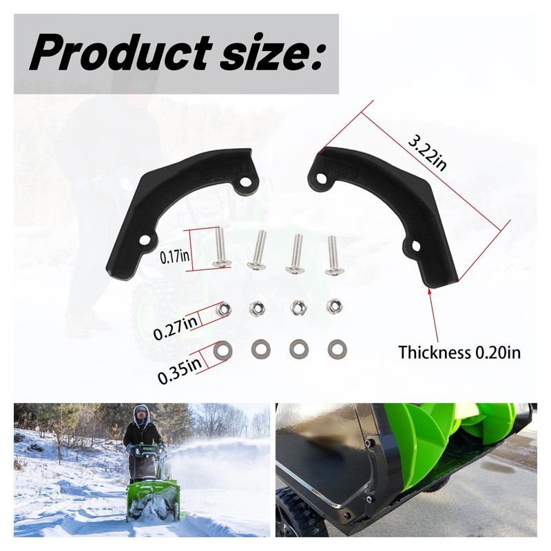 XTPTFABS Snow Thrower Blower Wear Pads Compatible with Greenworks Snow