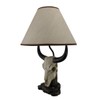 Zeckos Pair of Cast Resin Cow Skull Lamps for Ranch-Style