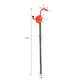 OEMTOOLS 24382 Rotary Barrel Pump, Red and Black, Oil Transfer Hand Pump, 55 Gallon Oil Drum Pump, Oil Pumps for Oil Barrels, 55 Gallon Drum Fuel Pump