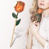 Golded Rose Flower 24K Bright Orange with Base Gift for