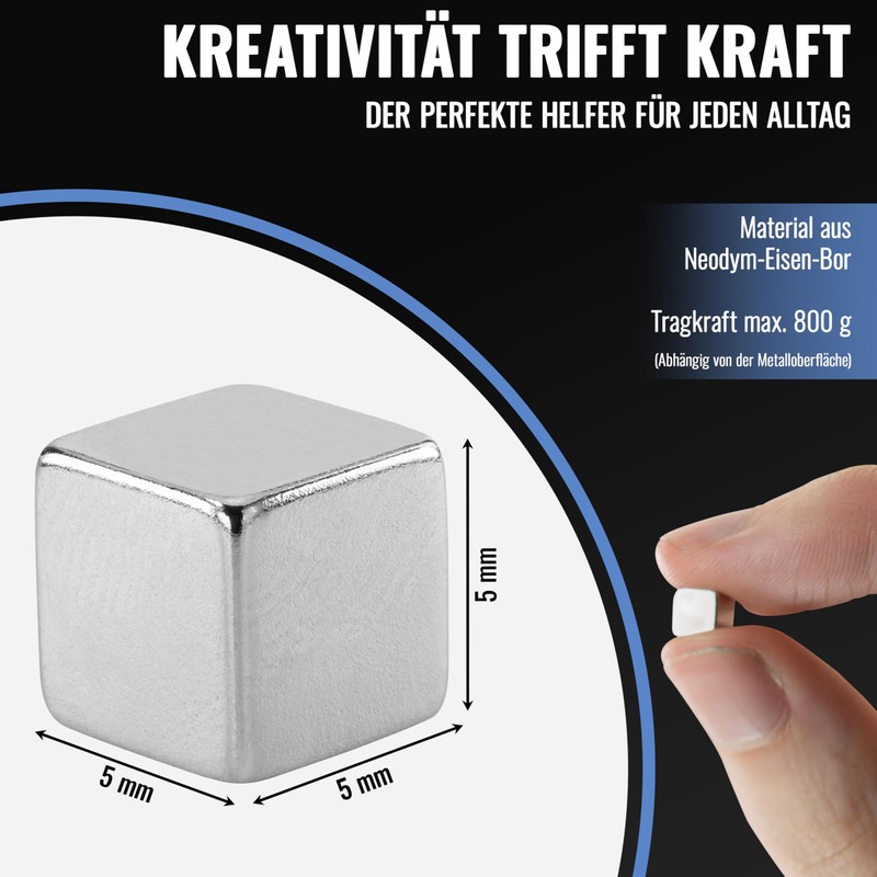 Poppstar 68 Mini Cube Magnets, Strong (5 x 5 x