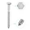 sourcing map Hex Lag Screws, M6 x 70mm 304 Stainless