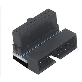 3 x USB 3.0 19 pin / 20 pin header male to female extension adapter 90 degrees - upwards angled (PH19-A)