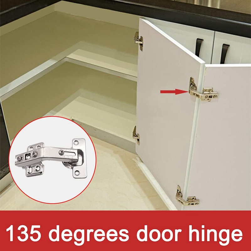 2 Pieces 135 Degree Corner Cabinet Door Hinge Kitchen Bathroom