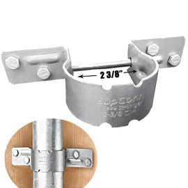 2-3/8" Steel to Wood Fence Brackets,(12 pcs) SupConn with 48 Screws, Galvanized Pipe Grip Tie,Fence Brackets for Metal Posts,Dock Side Pipe Holder,Metal Fence Post Brackets