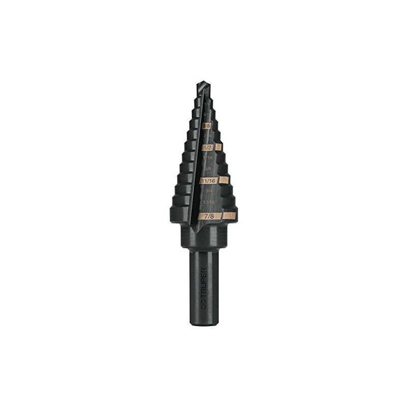 Truper BES-12, Broca escalonada óxido negro 12 escalones 3/16" a