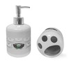 Ambesonne Colorful Soap Dispenser & Toothbrush Holder Set, Flock of