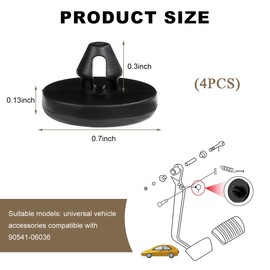 KVAEY 4 PCS Brake Switch Stopper, Rubber Clutch Pedal Stopper 90541-06036 Replacement, Automotive Brake Light Switch Pad Stop Lamp Switch Stopper for Most Truck SUV, Car Accessories (Black)