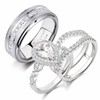 Newshe Jewellery Wedding Ring Sets for Him and Her AAAAA