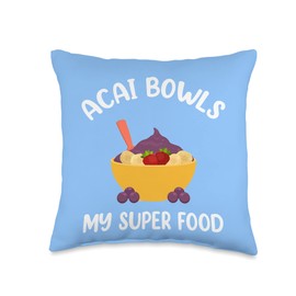 Acai Bowl Healthy Eater Gear & Gifts Brazilian Acai Bowls My Super Food Throw Pillow, 16x16, Multicolor