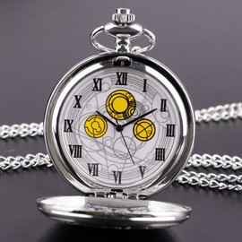 Tiong Doctor Who Pocket Watch Vintage Quartz Pocket Watch with Chain Roman Numerals Fashion Gift for Men Women