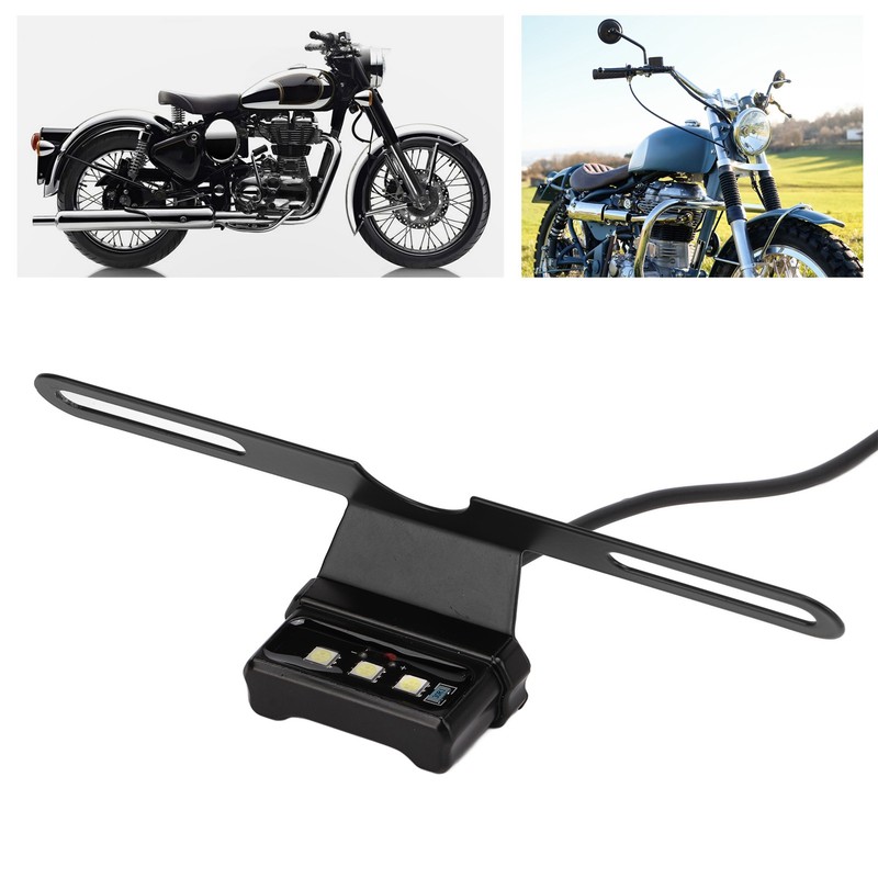 Motorcycle License Plate Lamp Blue LED with Bracket Univeral for