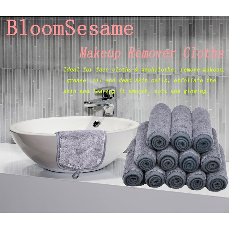 BloomSesame Microfibre Make-Up Cloth, Reusable Microfibre Face Cleansing Cloth, Make-Up