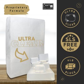 Craft & Nature 4 LB SLS-Free SLES-Free Unscented Ultra Clear Diamond Moisturizing Glycerin Melt And Pour Soap Base for Soap Making