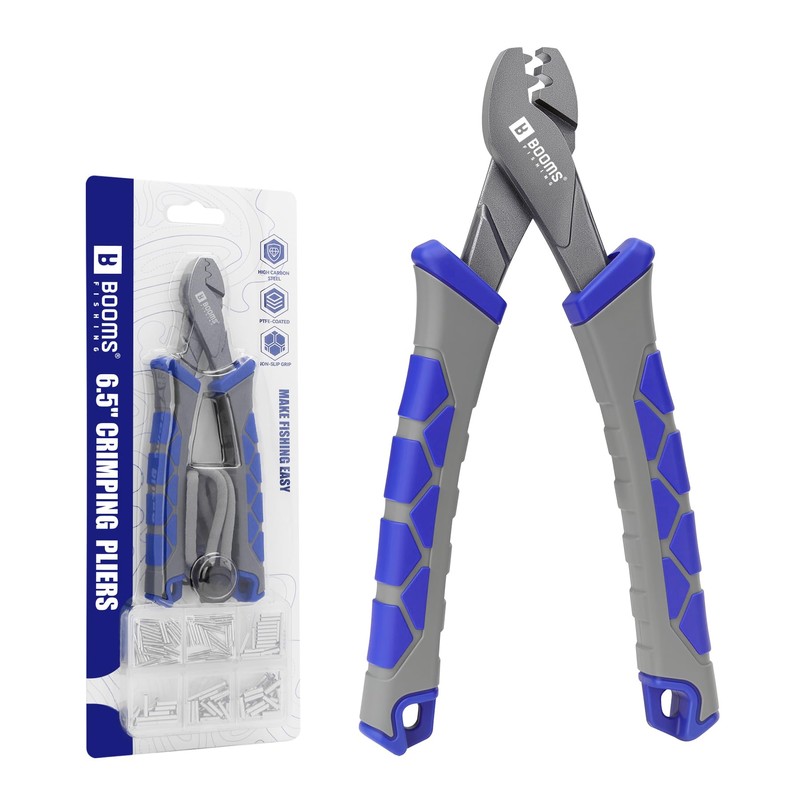 Booms Fishing Crimping Pliers Tool: 6.5in Crimper for Single Barrel