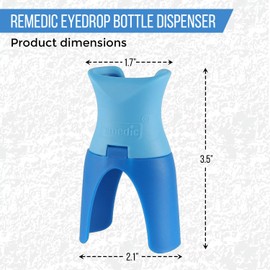 Remedic Eye Drop Guide with Silicone Adapter – Reusable Tool for Clean, Precise Eye Drop Application – Easy to Use Eye Drop Helper for Seniors, Caregivers & Family – Fits Most Eye Drop Bottles