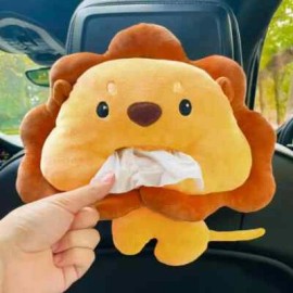 Car Tissue Holder | Cute Lion Seatback Tissue Box | Napkin Storage for Car