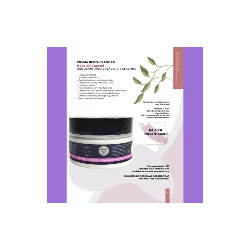 Crema Regeneradora Baba De Caracol 100grs. Florigan Set. 2