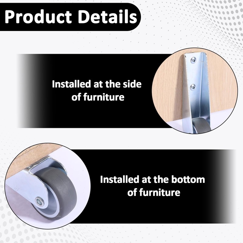 2 PCS Gate Caster Wheels Replacement, Sinking Door Bottom Pulley