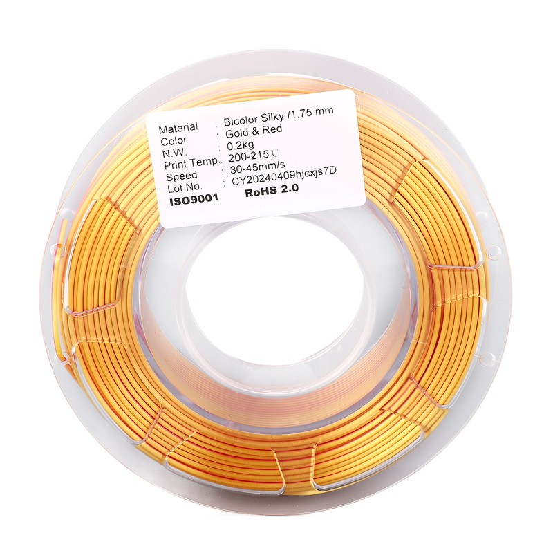 1.75mm PLA Filament Bundle Gold Red Dual Color Coextrusion Filament