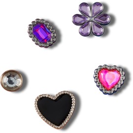 Crocs Jibbitz Elevated Metal and Jewel Shoe Charms, Bejeweled, 5 Pack