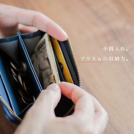 Dom Teporna Italy Coin Purse, Genuine Leather, Italian Leather, Coin Case, Men's, Mini Wallet, Business Card Case, Round Zipper, Thin, Women's, NAVY