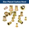 ZAMBASE Rivet Nut 3/8"-16UNC 40Pcs Yellow Zinc Plated Finish Flat