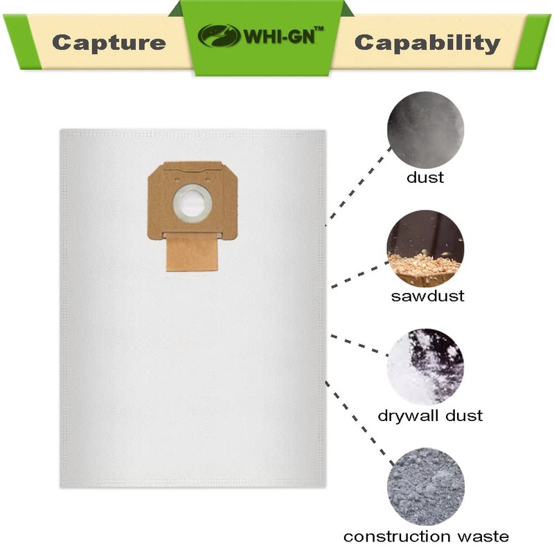 WHI-GN Replacement for BOSCH Bags, VB090F Fleece Filter Bags, compatible