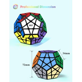 ROXENDA Dodecahedron Cube, Pentagon Speed Cube - Easy Turning & Smooth Play (Black)