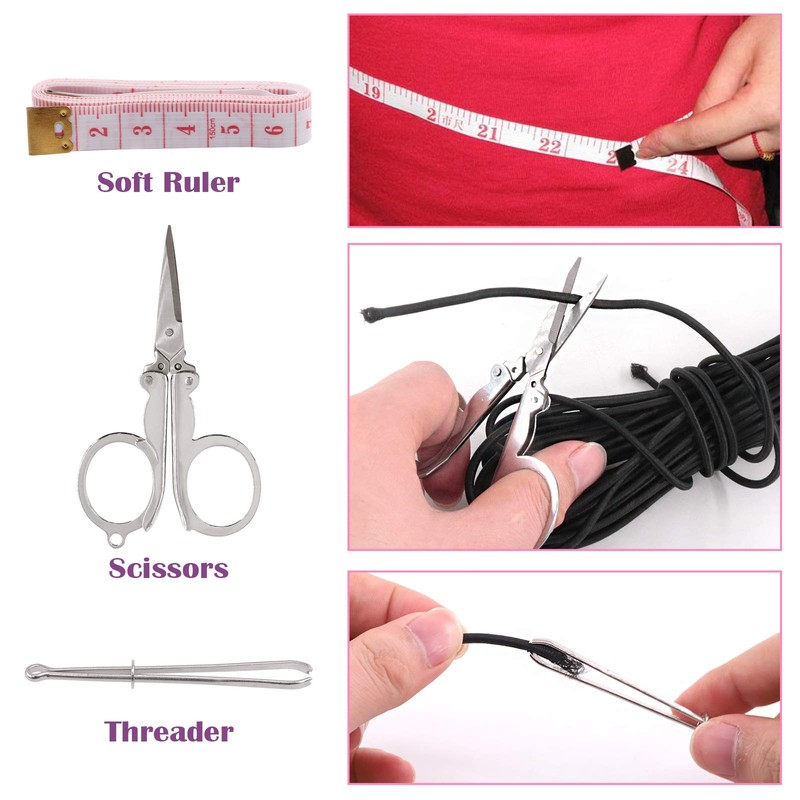 Swpeet Pack of 105 Round Single Hole Plastic Cord Locks