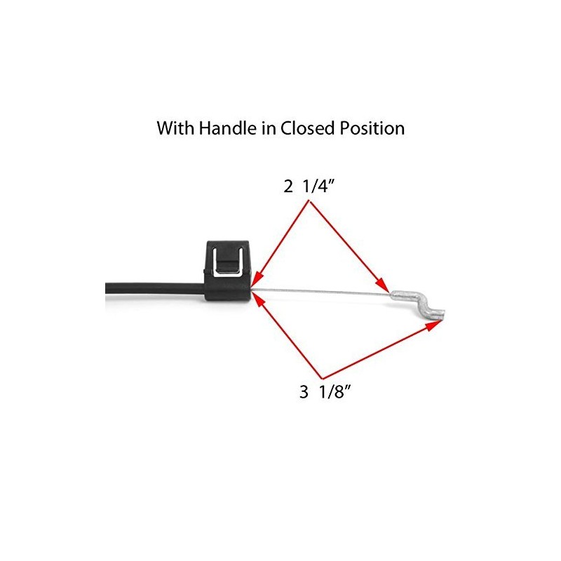 Recliner Parts: 38 1/4" Black D Ring Pull Cable Assembly