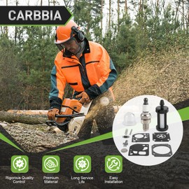 CARBBIA Carburetor Kit 4180 007 1035 for Stihl HT102 HT103 HT131 HT132 HT133 FS89 FS91 FS111 FS131 FS311 KM91 KM111 KM131 FC91 FC96 FC111 BT131 Carb Rebuild Gasket Kit Spark Plug Fuel Filter Needle