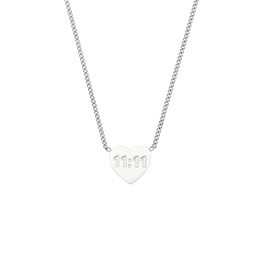 OAKKY Women's Angel Number 11 11 Necklaces Stainless Steel Heart Pendant Charm Numerology Jewelry Silver