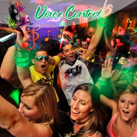 Dhseinat 100 Pcs LED Bracelets Sound Activated with Flashing LED Strobe Music Control Light Up Bracelets for Rave, Game Prizes, Birthday Party Favor,Valentine's Day gift (Green)