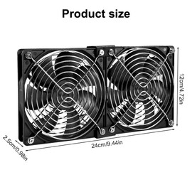 Joycabin 2 x 120mm Computer Fan, Computer Cooling Fan with AC Plug 220V PC Fan DC 4V 5V 12V Adjustable Speed Brushless Cooling Fans for PC, Computer, Server Cabinet, TV Box, AV Cabinet, Router