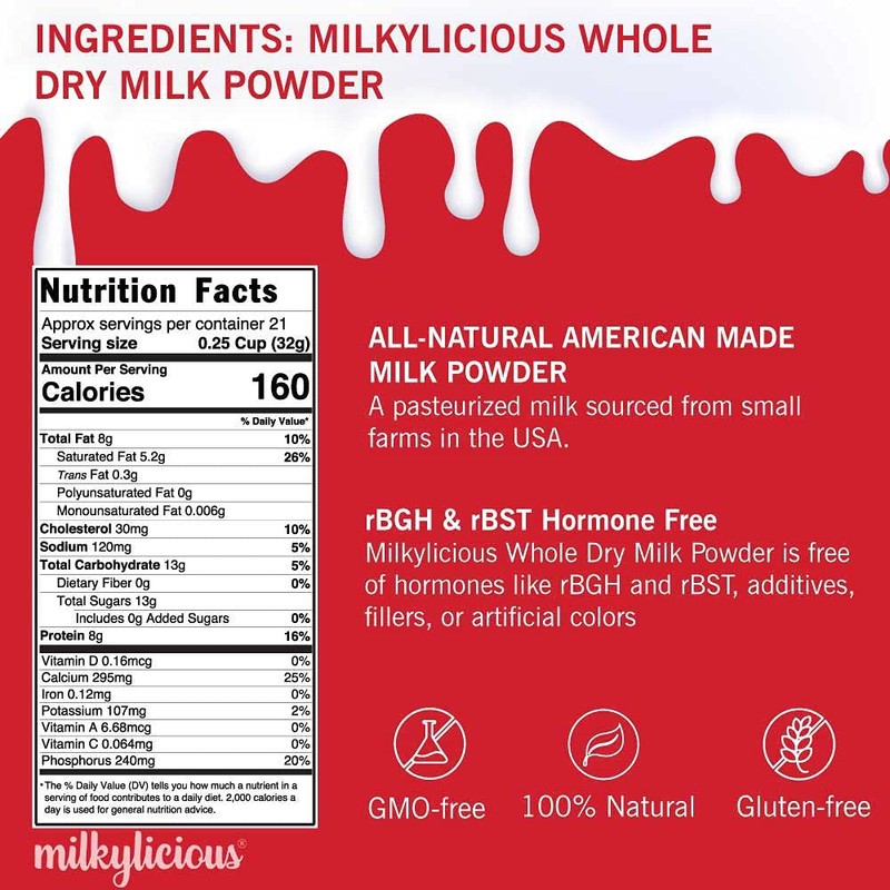 Milkylicious Whole Dry Milk Powder – 1 lbs Jar |