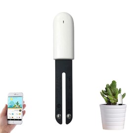 Medidor de humedad del piso 4 en 1, monitor de agua de plantas, detecta automáticamente humedad, temperatura, luz, fertilidad, se puede conectar al teléfono celular a través de Bluetooth, sensor higrómetro para plantas de interior, para HHCC (1 unidad)