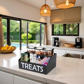 Morezi Dog Food Organizers Storage cat Treat jar Organizer Great for organizing pet Dogs Cats Birds Animal Cookie Snack in Kitchen countertop Closet Black