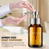Mervelo 8.5oz Amber Glass Liquid Soap Dispenser - Refillable Pump