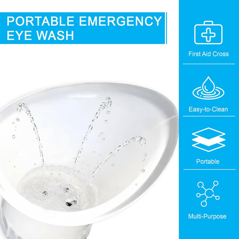 WASH+OUT Portable Eye Wash Cup – Emergency Eyewash Device for