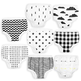 BaeBae Goods Potty Training Underwear for Boys & Girls 8 Piece, Absorbent Cotton Baby Toddler Training Pants 12M 2T 3T 4T 5T