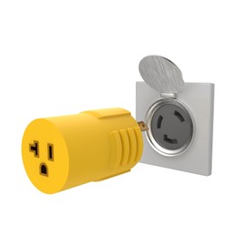 Shore Power 30 Amp to 110 Adapter, 30Amp to 15 Amp Generator Connector, NEMA L5-30P to 5-15R / 5-20R ETL-Certified for RV, Marine, and Household Use